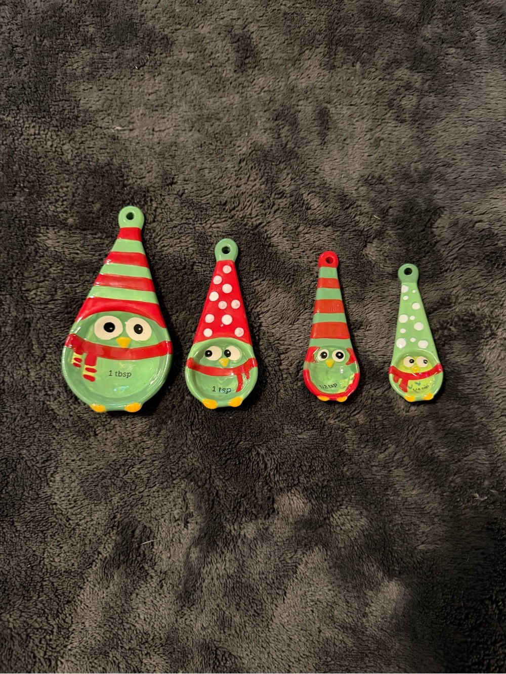 Pier 1 Green Owl Measuring Spoon Set -